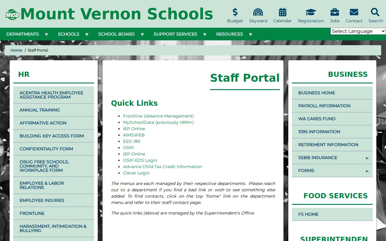 Mount Vernon people directories school district staff list
