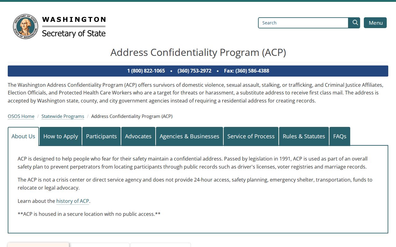 Address Confidentiality Program for Mount Vernon voter registration