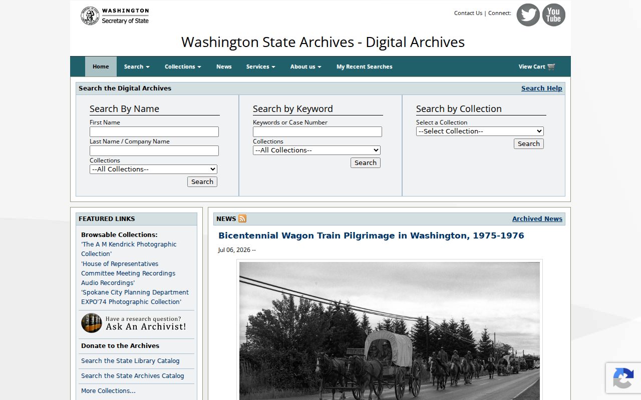 Mount Vernon people search in Washington Digital Archives